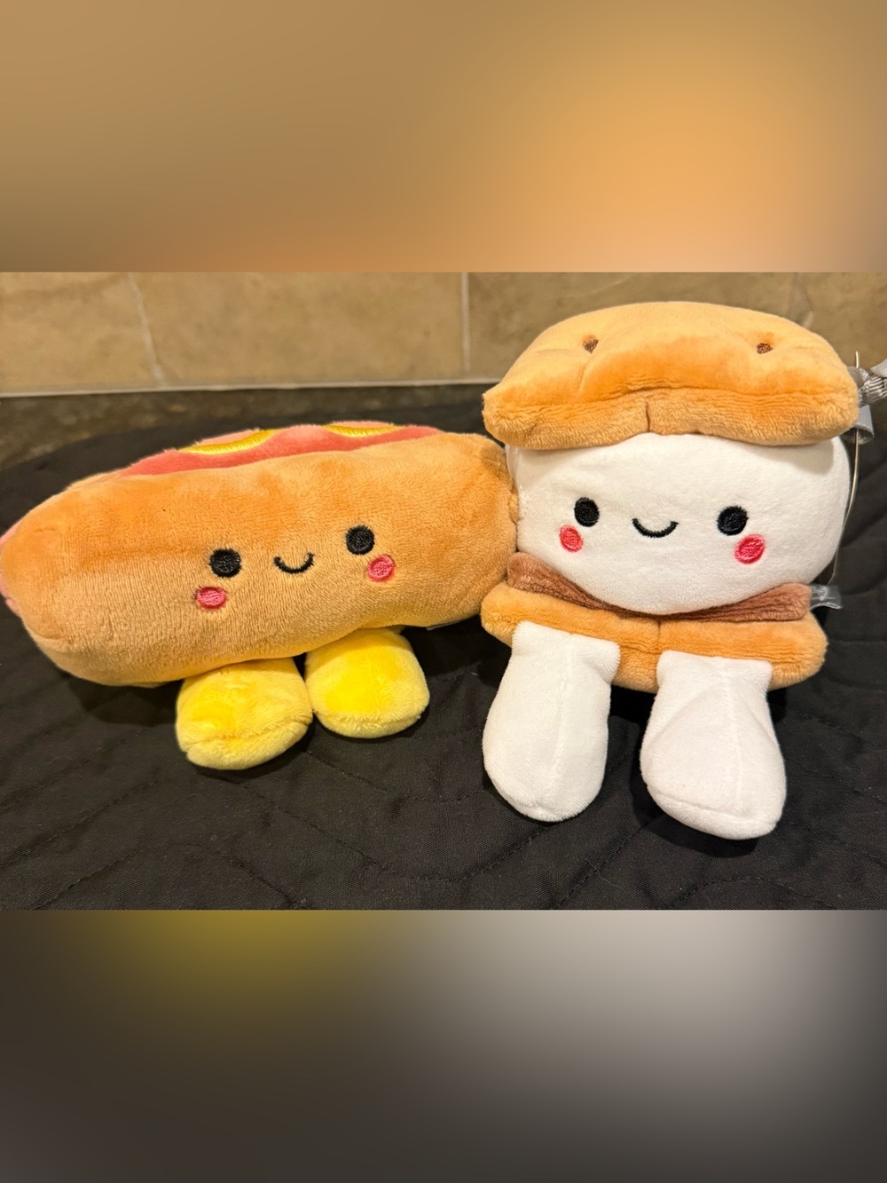 Hallmark Yellow, Brown & White Toast and Marshmallow Plush Pair